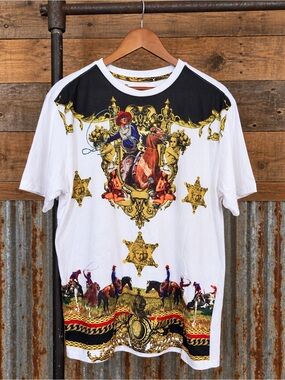 Decibel Y2K era Cowboy Graphic T shirt Size L